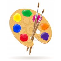 Paintbrush and Bookmarks  Badge